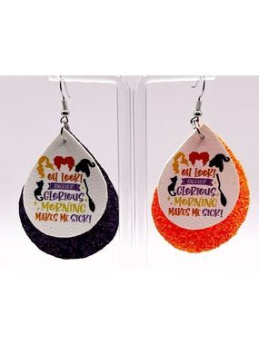 Hocus Pocus Teardrop Earrings Sterling Silver Hooks